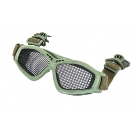 BLACK RIVER STEEL MESH GOGGLES WITH FAST HELMET CLIP OD GREEN