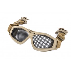 BLACK RIVER STEEL MESH GOGGLES WITH FAST HELMET CLIP TAN