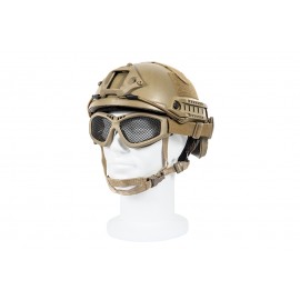 BLACK RIVER STEEL MESH GOGGLES WITH FAST HELMET CLIP TAN