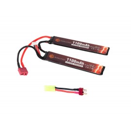 Evolution Li-Po Ultra Power 7.4V 1100mAh 20C - 40C Peak with T- Plug + Adapter