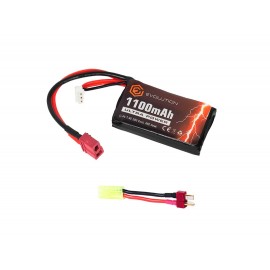 Evolution Li-Po Ultra Power 7.4V 1100mAh 20C - 40C Peak with T- Plug + Adapter