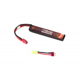 Evolution Li-Po Ultra Power 7.4V 1100mAh 20C - 40C Peak with T- Plug + Adapter